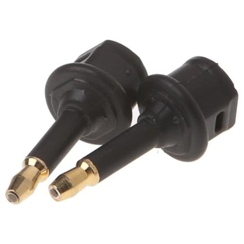 HX6A 2 Pcs Toslink Female To 3.5mm Male Mini Audio Plug Digital Optical Adapter Converter