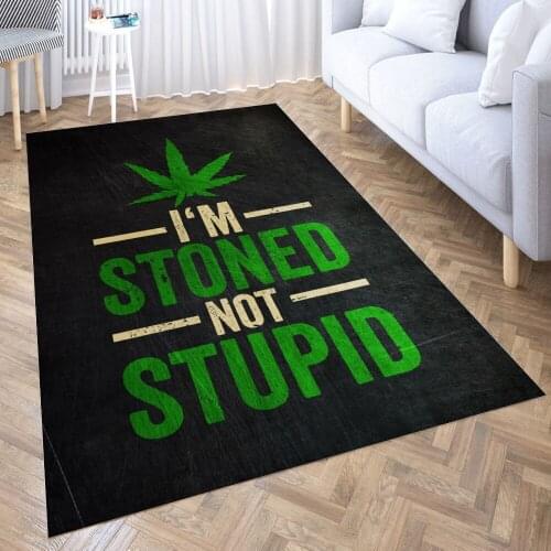 I Am Stoned Not Stupid Carpet for Living Room 3D Anime Cartoon Rug Gamer Teen Room Bedside Lounge Rug Kids Children Floor Mats