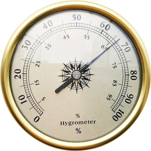 Mini Round Gold Hygrometer Mini Mechanical High Precision Humidity Temperature Meter Guage