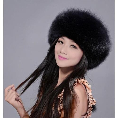 Hot Sale New Fashion Brand Warm Winter Women Fox Fur Hat Cap Princess Style Fur Headwear Thick Hats MZ-0212