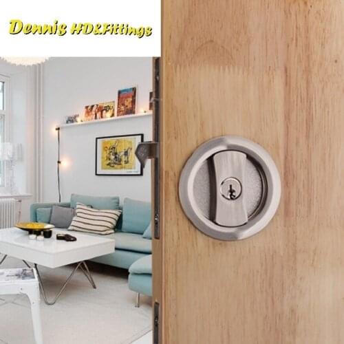 Sliding Door Lock set Kit 35-50mm Door Thickness Hook Lock Pocket door Round