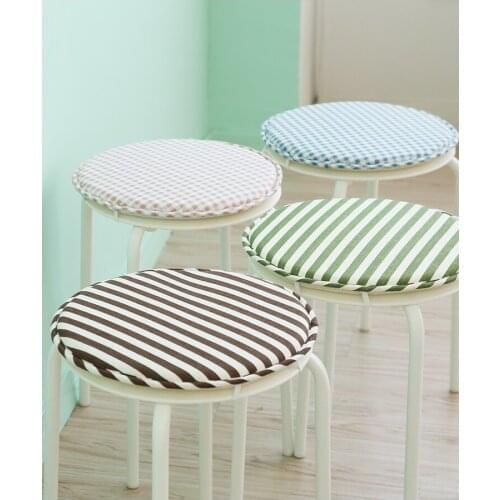 Stripe Antiskid Cotton Linen Round Chair Seat Cushion,latch Hook Thin Sitting Pad Chair Seat Mat,home Office Decorative Cushion