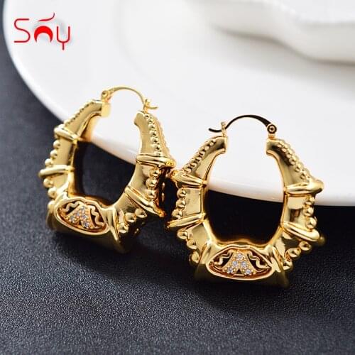 Sunny Jewelry Fashion Jewelry 2021 New Design Hoop Earrings For Women High Quality Zircon Exquisite stereoscopic For Wedding