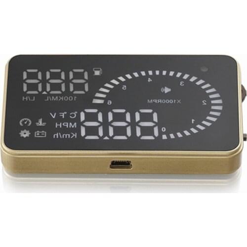 Overspeed Alarm Golden design Voltage ometer Smart X6 OBD2 car head up display Universal Fuel consumption 3 inch HD HUD Display