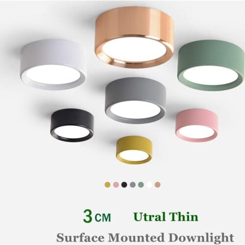 LED Downlight Modern Colorful Ceiling Lamp Surface Mounted Spot Led 3W 5W 7W 9W Ultra Thin Bedroom Living Room Lighting 220V