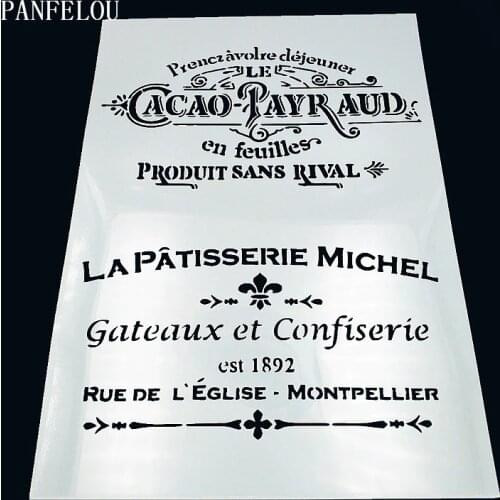 29.5*21cm invitation letter scrapbook stencils spray plastic mold shield DIY cake hollow Embellishment printing lace ruler