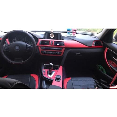 Carbon Fiber/Red Car Interior Console Dashboard Panel Decor Sticker For BMW 3/4 Series F30 F31 F32 2013-2019