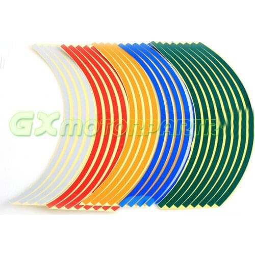 Universal Motorcycle wheel decals Reflective stickers rim stripes for YAMAH HONDA kawasaki ZRX ZXR CBR250 CBR400 CB400 VTEC XJR