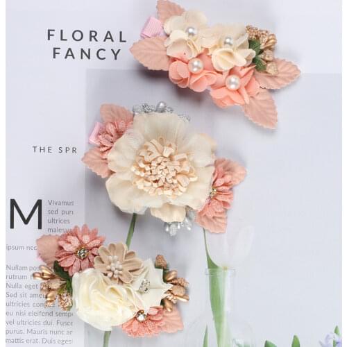 3pcs/set Floral Hair Clips for Hair Women Boho Hairpins Artificial Flower Barrettes Hair Bows Bride Girls Hair Accessories