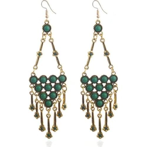 LOVBEAFAS Vintage Brincos Fashion Geometry Drop Dangle Earrings For Women Anti Gold Jewelry Triangle Long Tassel Earrings bijoux