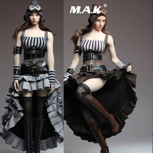 1/6 Scale C020B Female Punk Dress Clothes Set Fit 12'' Seamless Action Dolls Tutu dress in stock