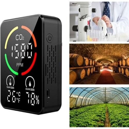 066E Multifunctional 5 in1 CO2 Meter Digital Temperature Humidity Sensor Tester Air Quality Monitor with Large Screen