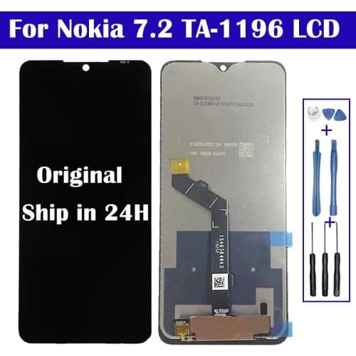 100% Test For Nokia 7.2 TA-1193 TA-1178 TA-1196 TA-1181 LCD Display + Touch Screen Digitizer Assembly For Nokia 6.2 Display