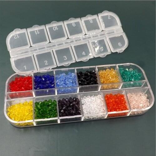 1200pcs/12 Colors/Set 3mm Bicone 5301 Austria Crystal Beads Glass Beads Loose Spacer Bead for DIY Jewelry Making.Each color 100