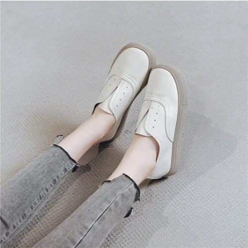 2021 Light Sneakers For Women Breathable White Leather Running Shoes Female Trainers Slip On Sport Casual Flats Zapatillas Mujer