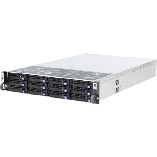 2U rack hot-swap chassis 12HDD bays IPFS NVR storage server case S265-12 6GB 12GB backplane support E-ATX motherboard 650MM