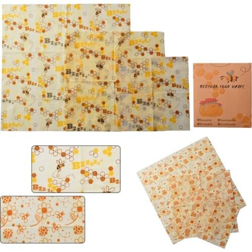 3Pcs Quality Beeswax Wraps Organic Bee Wax Food Fresh Keeping Cloth Practical Kitchen Food Seal Packing For Short Term Freezing