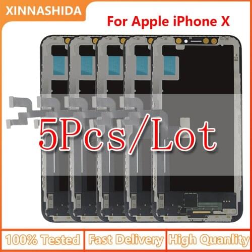 5pcs/lot For iphone X OLED XS/XR TFT With 3D LCD Display Touch Screen Digitizer Assembly Replacement