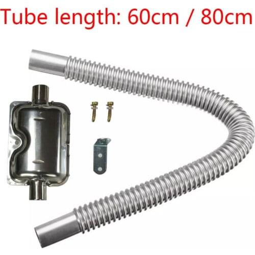 60/120cm Stainless Steel Car Exhaust Pipe Gas Vent Hose Heater Exhaust
