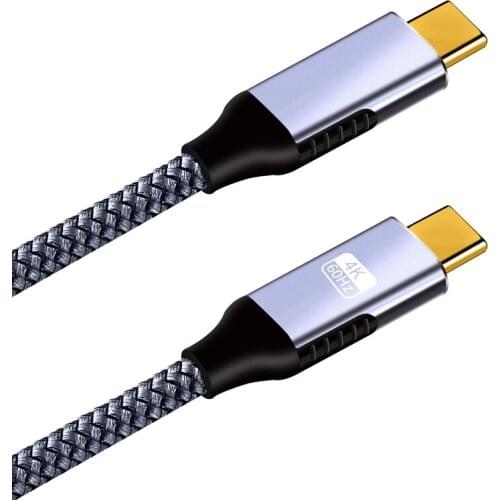 TYPE-C to TYPE-C Cable 4K@60HZ Male to Male Adapter 100W USB 2.0 Audio Video Transmission Charger Data Cable, 2 M