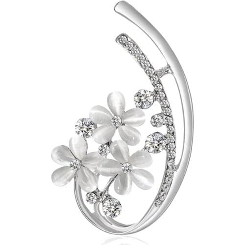 Flower Brooch, Ladies Rhinestone Suit, Elegant Brooch, Summer Dress, Good Gift Accessories