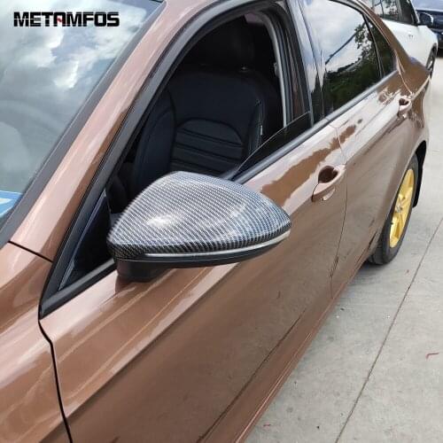 For Volkswagen Scirocco 2009-2016 2017 Carbon Fiber Rearview Side View Mirror Cover Trim Protection Cap Exterior Car Accessories