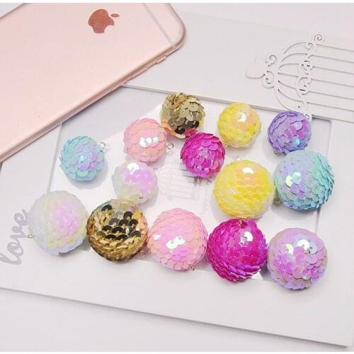Diy 2021 Glitter Ball Pendant Cute Multicolored Key Chain Accessories Magic Ball Bag Acrylic Manual Materials Wholesale