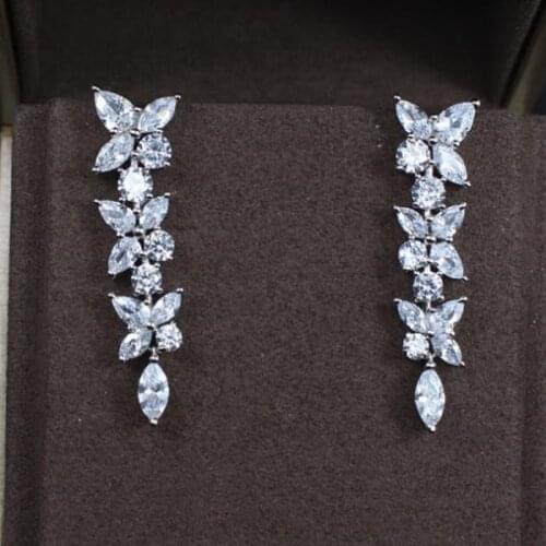 Designer Fashion 925 Sterling Silver Jewelry 3A Cubic Zirconia Party Earring