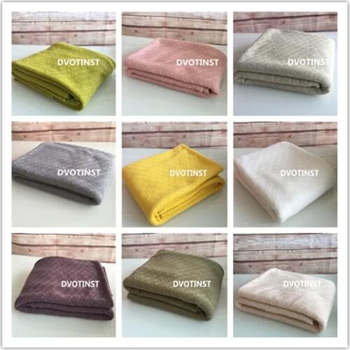 Dvotinst Crochet Knitted Soft Newborn Baby Photography Props Fotografia Background Backdrop Blanket Studio Accessories Props