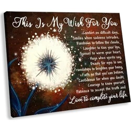 HD Vintage Painting Dandelion Print On the Wall Room Decor Inspiration Words Painting Printing For Livingroom Bedroom Home Decor