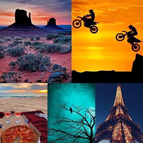 Oil Painting by Numbers Outdoor Landscape Hand Painted Drawing Set DIY Kits Canvas Picture Drawing Coloring by Numbers Decor Art