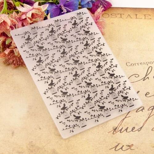 Birdcage clouds Plastic Embossing Folder for DIY Scrapbooking Paper Craft / Card Making Decoration Supplies D001