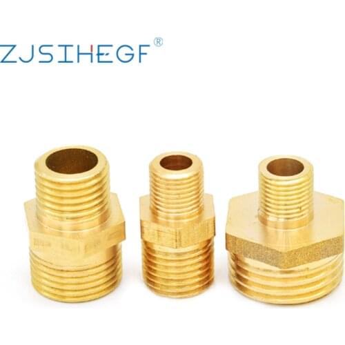 Brass Pipe Hex Nipple Fitting Coupler Connector 1/8 1/4 3/8 1/2 3/4 1" BSP Male to Male Thread Water Oil Gas Connector