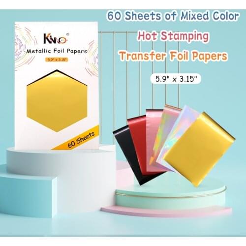 Laser Gold Silver Red Hot Stamping Paper Laser Printer with Glue Machine Elegant Kraft Paper Lamination Transfer DIY60piece Gift