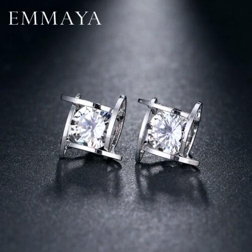 EMMAYA Fashion Jewelry for Spring Summer Earrings Fashionable Cz Crystal Square Shaped brincos