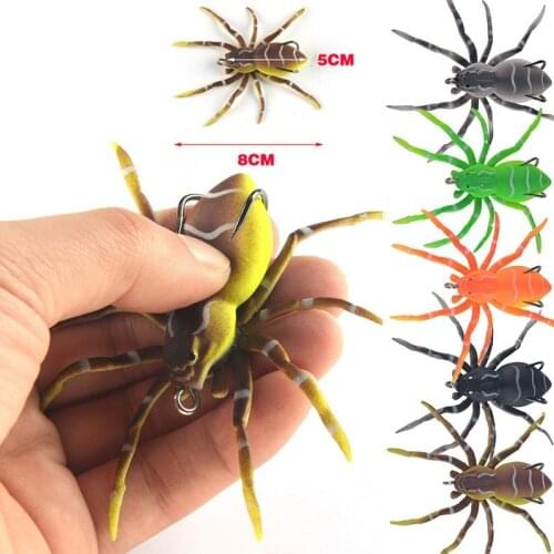 1/5pcs/set Spider Soft Bait 8cm 6.7g Silicone Bait Artificial Softbait Lures Weedless Fishing Lure with Realistic Design