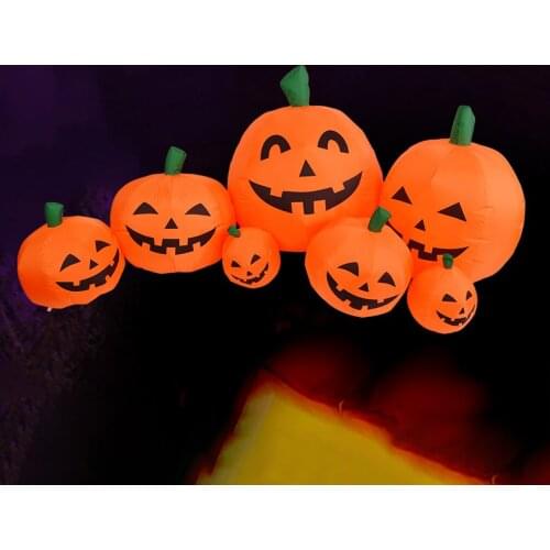 Halloween Inflatable Pumpkins with Build-in LEDs Lights for Halloween Festival Tree Party Decor Ornaments