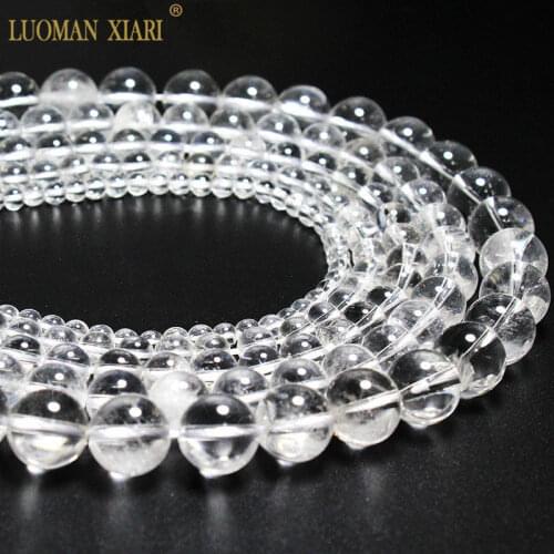 Wholesale AAA+ Natural Clear Rock Crystal Quartz Stone Beads For Jewelry Making DIY Bracelet Necklace 4/6/8/10/12 mm15.5