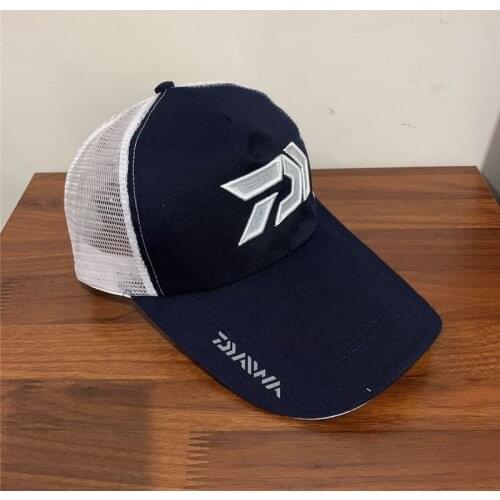 New DAIWA Summer Sun Hat Breathable Mesh Sunshade Breathable Adjustable Sun Hat Big Brim Male Outdoor Fishing Brand Cap