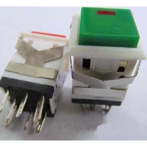 New 1pcs Push Button 3V Green LED 120V 250V DPDT Latching Switch KD2 21 RLKD2