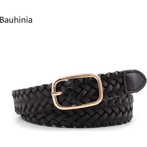New Style Hand-Woven Ladies Square Pin Buckle Belt 110cm*2.3cm Trend-Leading Fashion All-match Designer High Quality Belt