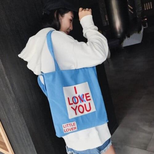 Female Beach Pouch Harjuku Letter Printing Canvas Bag Single Shoulder Messenger Bag Crossbody Women Girls BagBolsos Mujer