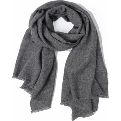 Autumn Winter Wool Pure Color Warm Shawl Women Male Cashmere Scarves Wholesale