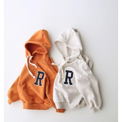 Parent-child 2021 autumn new jacket, simple Korean version of simple embroidered letters, casual hooded parent-child sweater