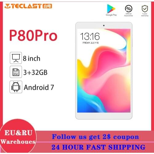 Teclast P80 Pro Android 7.0 MTK8163 Quad Core Tablet PC 2GB RAM 32GB ROM 1.3GHz Dual WiFi GPS HDMI Dual Cameras 1920*1200