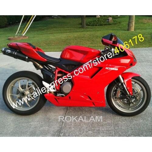 Full Red Body Kit For Ducati 2007-2011 848 1098 1098S 1198 07 08 09 10 11 Motorcycle Fairing Kit (Injection Molding)
