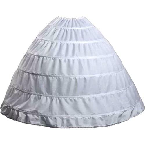Popular 6 Hoop Underskirt Ball Gown Long Skirts Petticoat Slips For Wedding Dress