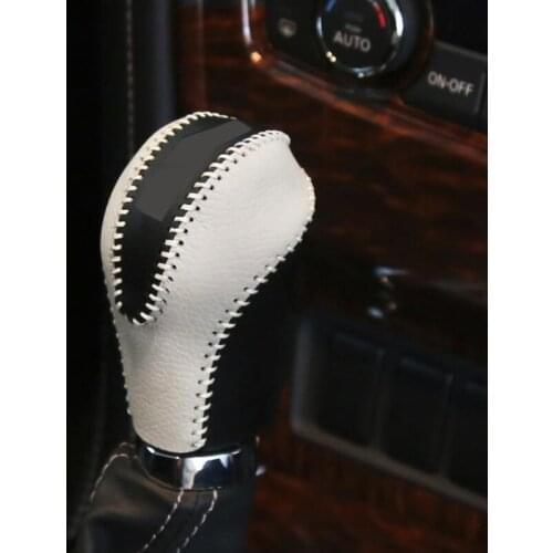 Hand Sewing Leather Car Gear Shift Knob For Nissan Patrol Y62 Armada 2016 2017 2018 Accessories