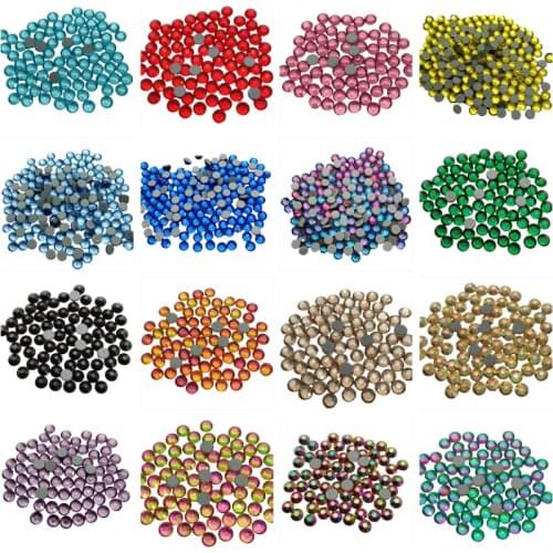 35 Colors Hotfix Rhinestones Super Bright Glass Strass Iron On Crystal Hot fix Rhinestone For Fabric Garment