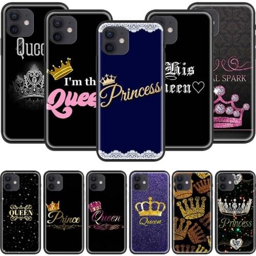 Phone Case For iPhone 11 12 Pro Max Mini 7 8 Plus XR SE 2020 X XS 6 6S 5 5S Soft Silicone Back Cover Queen Princess Gold Crown